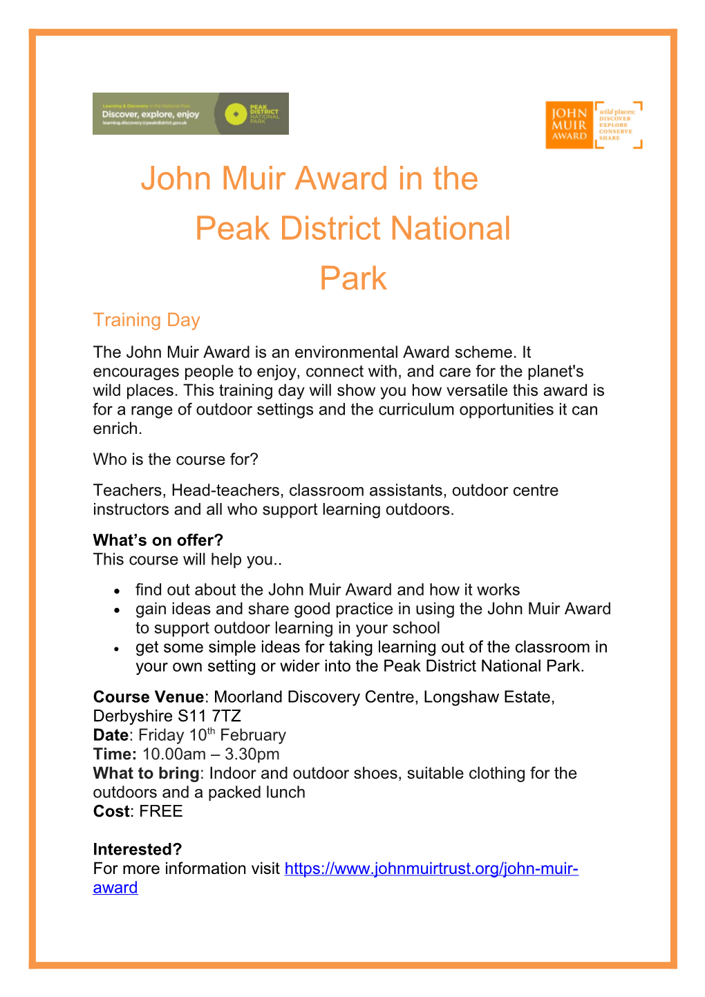 John Muir Award in The
