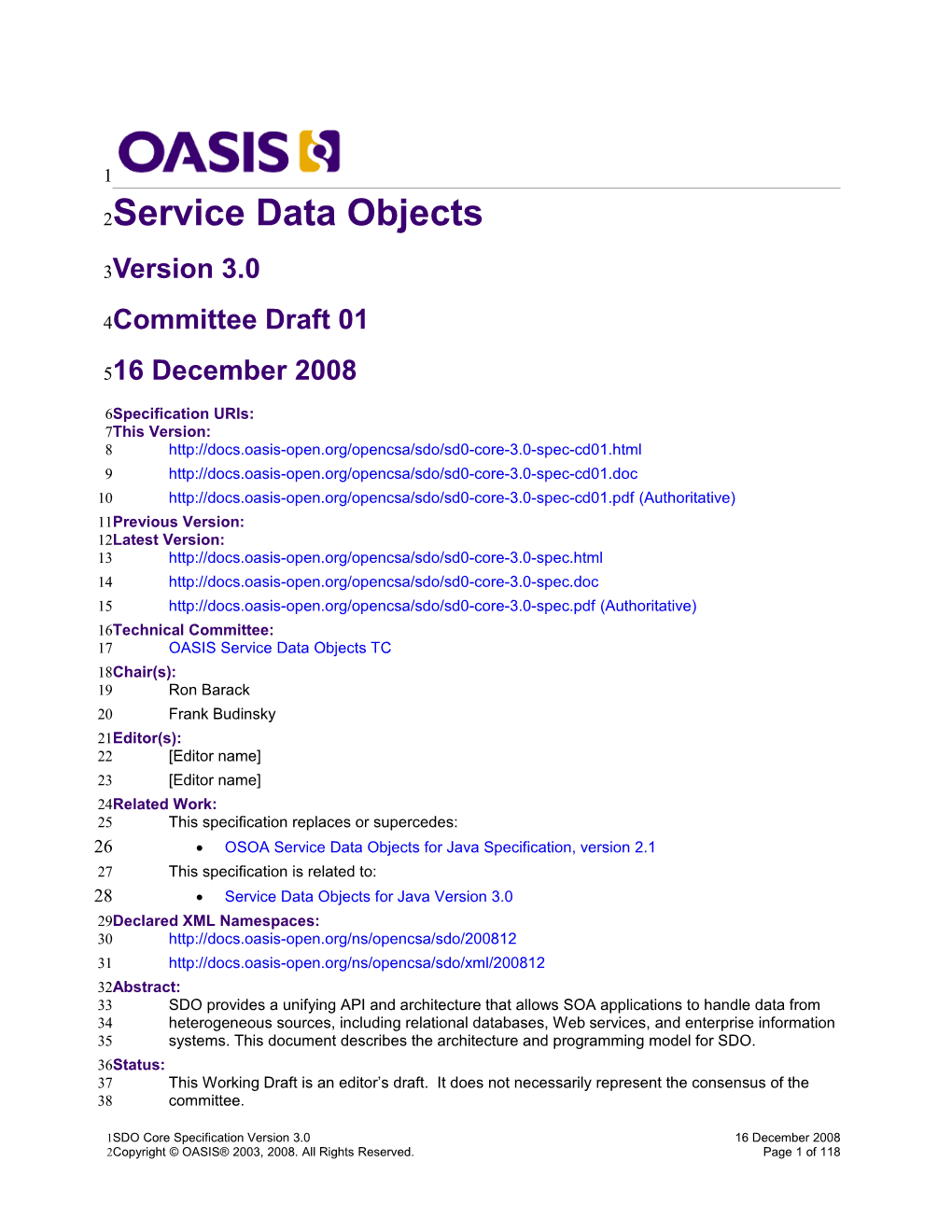 OASIS Specification Template s1