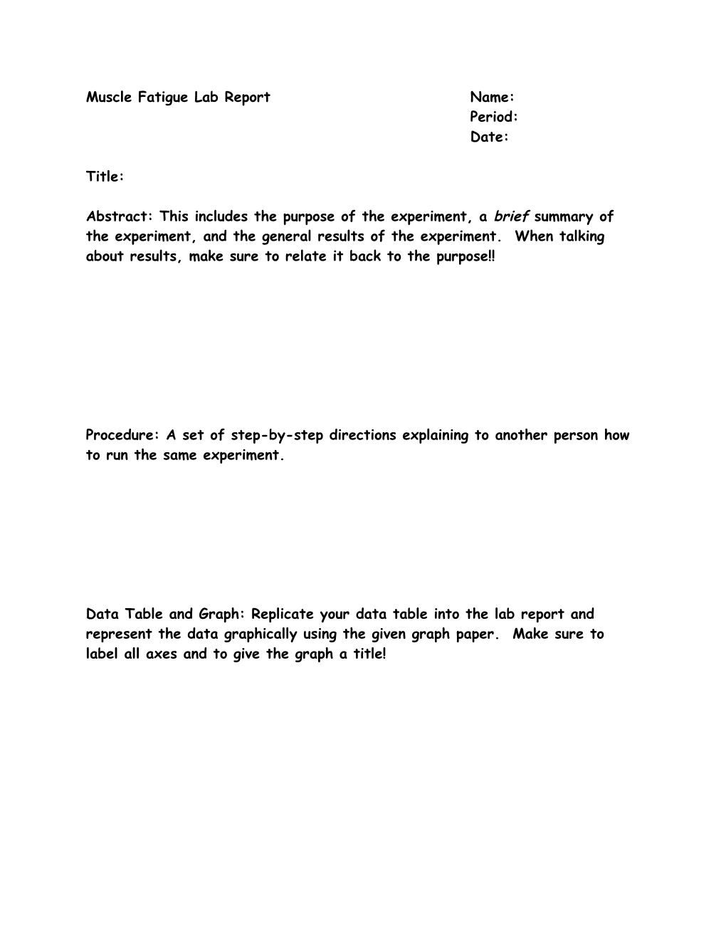 Muscle Fatigue Lab Report