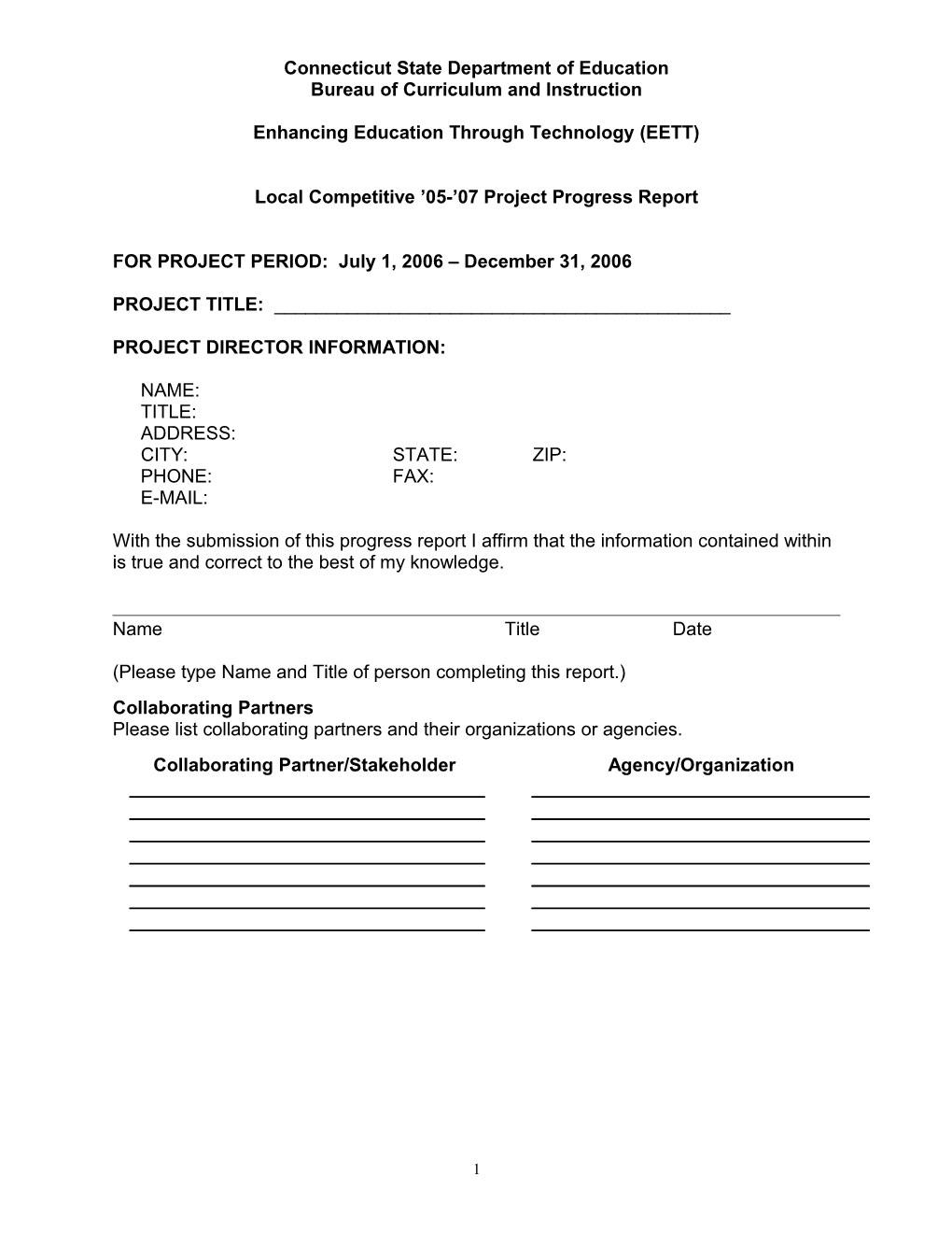 EETT 05-07 Progress Report Form