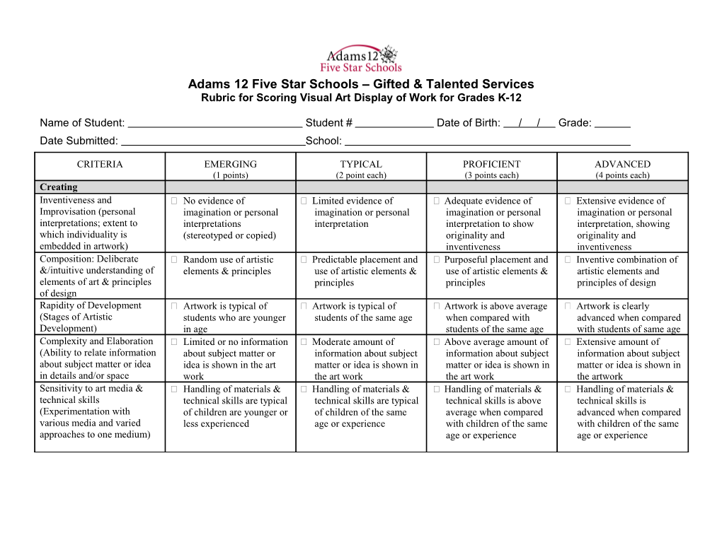 Adams 12 Five Star Schools Gifted & Talented Services