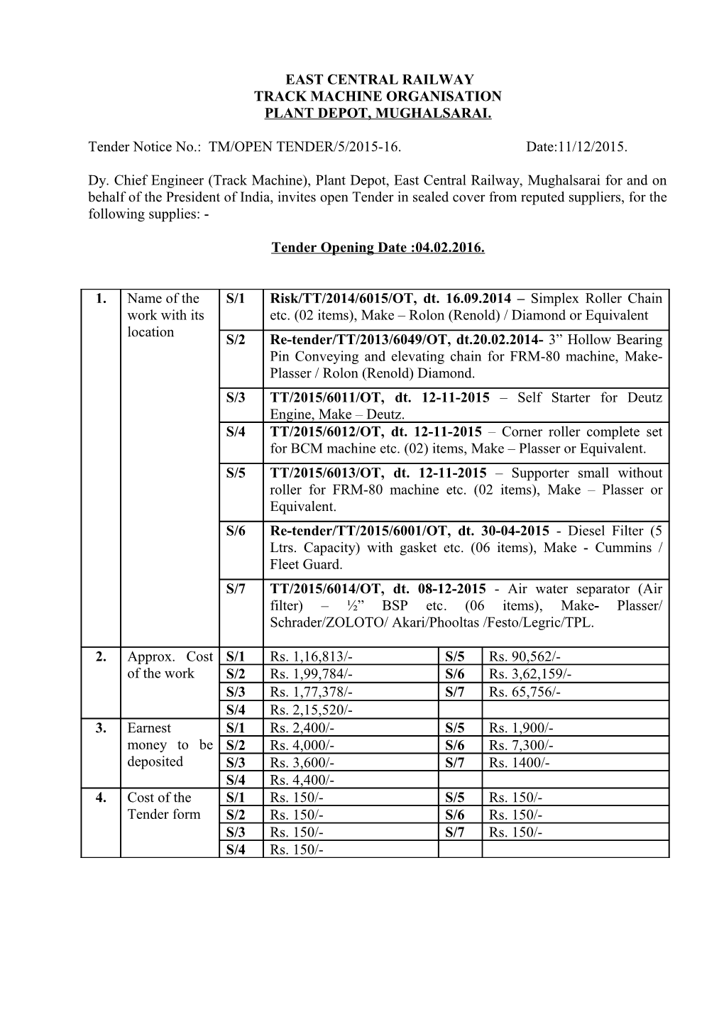 East Central Railway s1