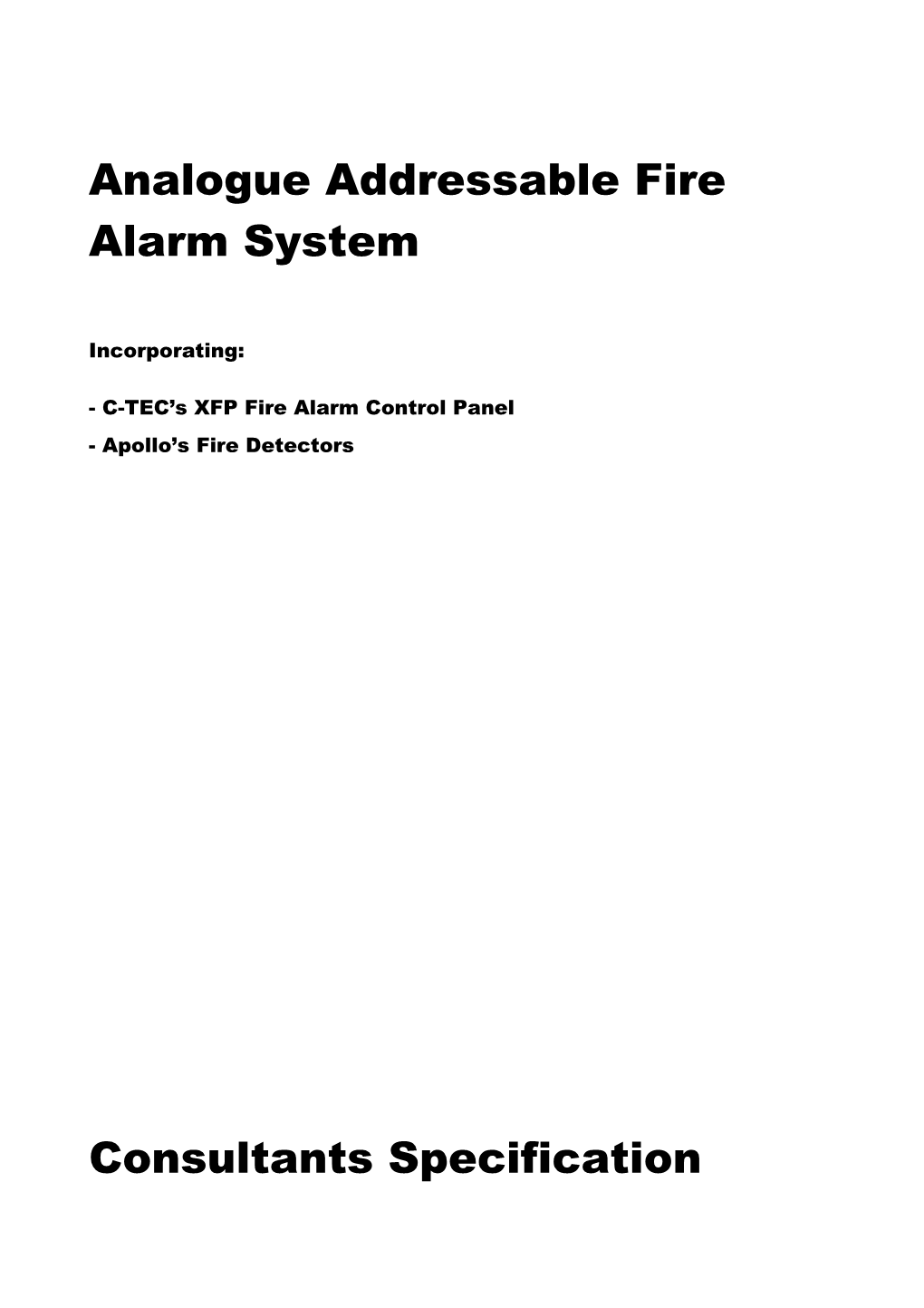 Analogue Addressable Fire Alarm System