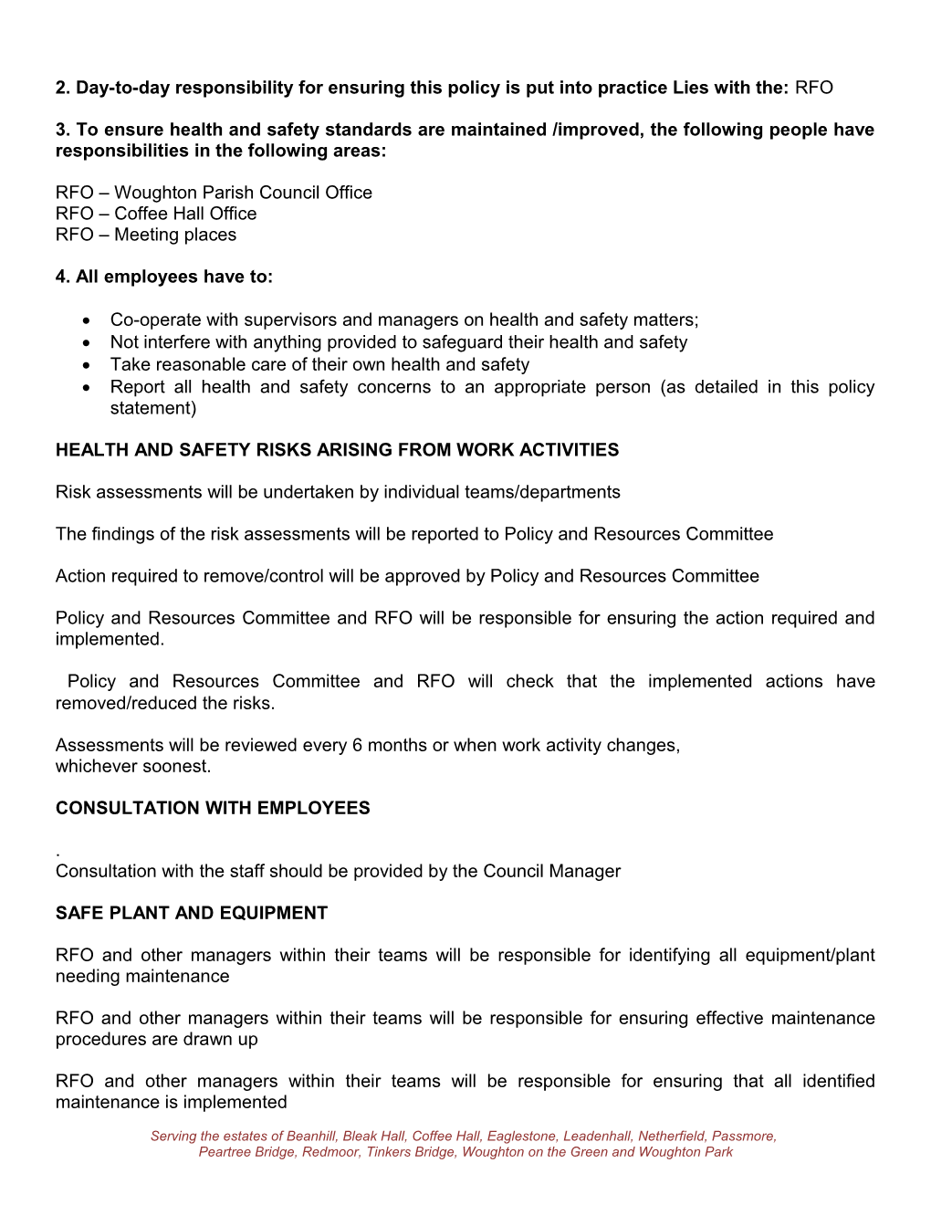 Health and Safety Policy Statement s2