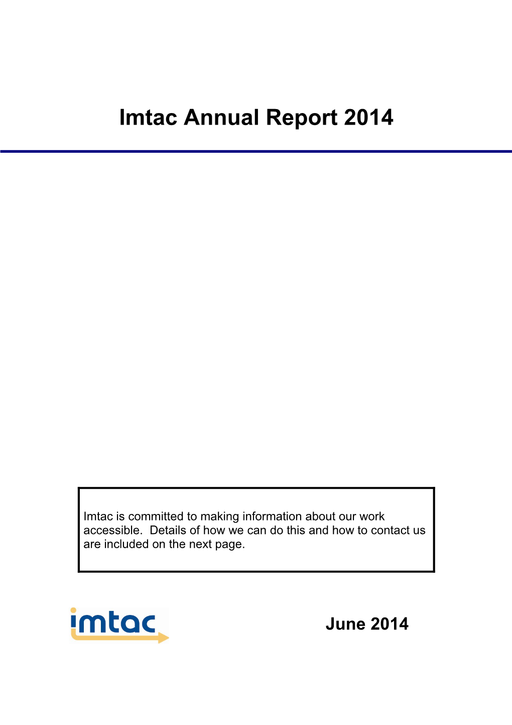 Imtac Annual Report 2014