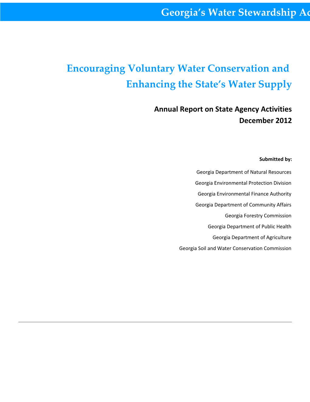 Senate Bill 370 the Water Stewardship Act of 2010