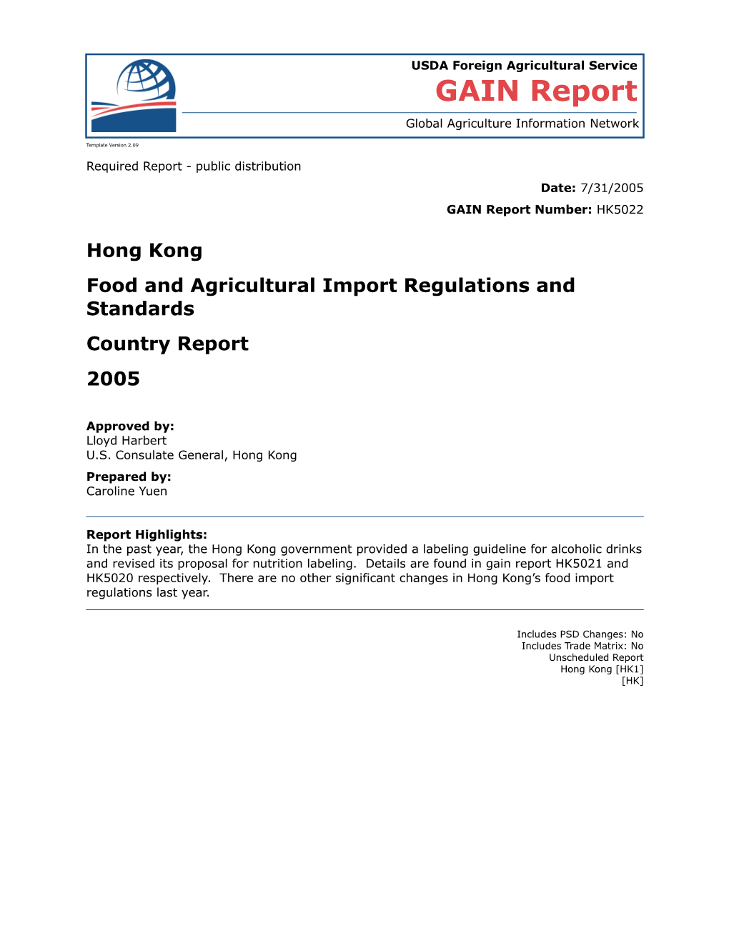 Food and Agricultural Import Regulations and Standards s13