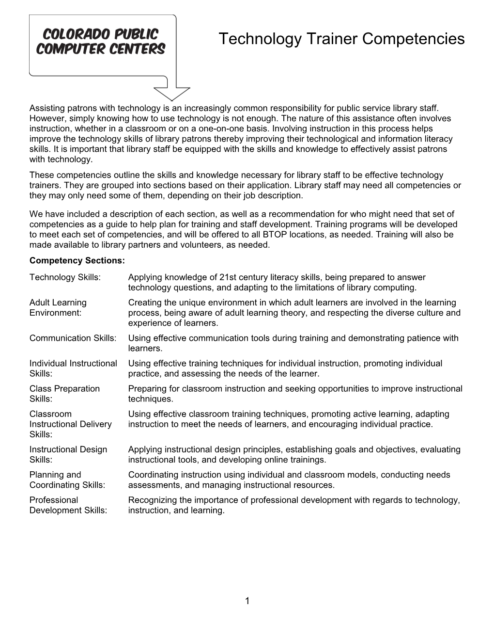 Technology Trainer Competencies