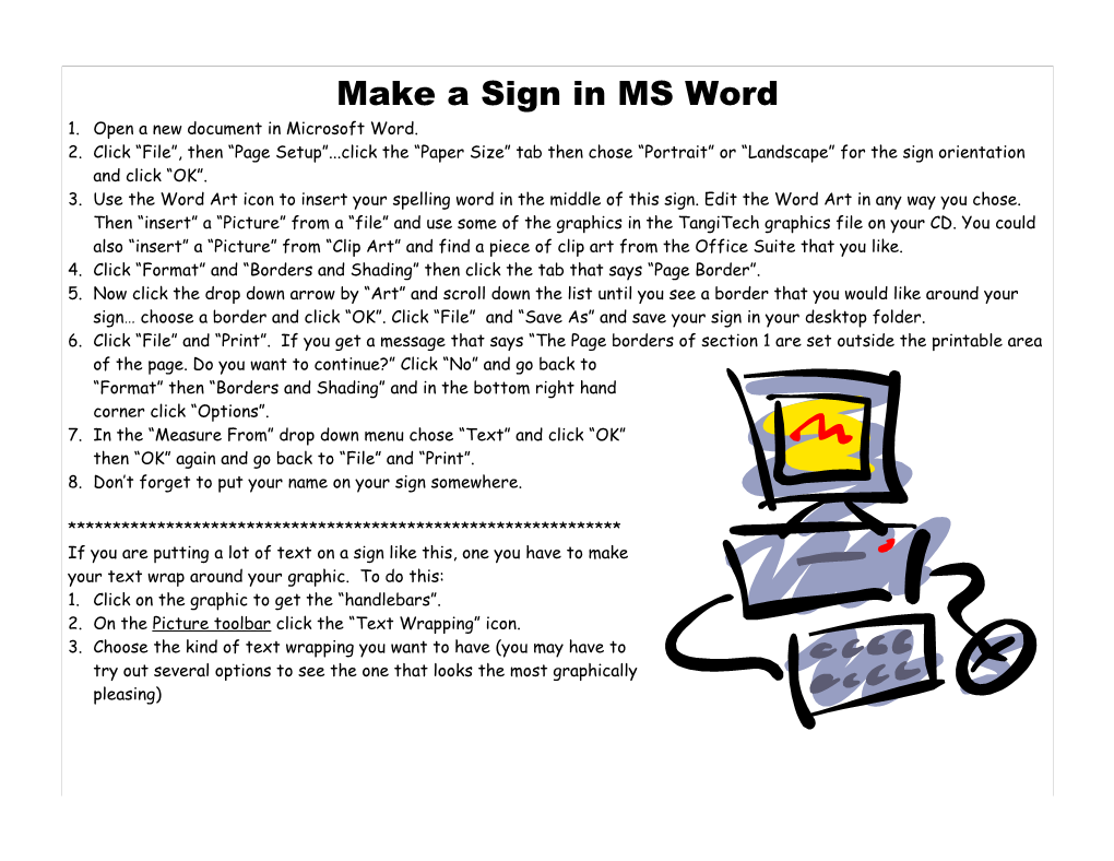 Make a Sign in MS Word
