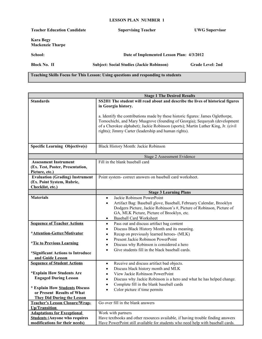 Lesson Planning Template s2