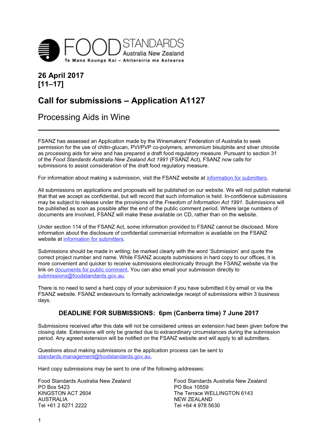 Callforsubmissions Application A1127