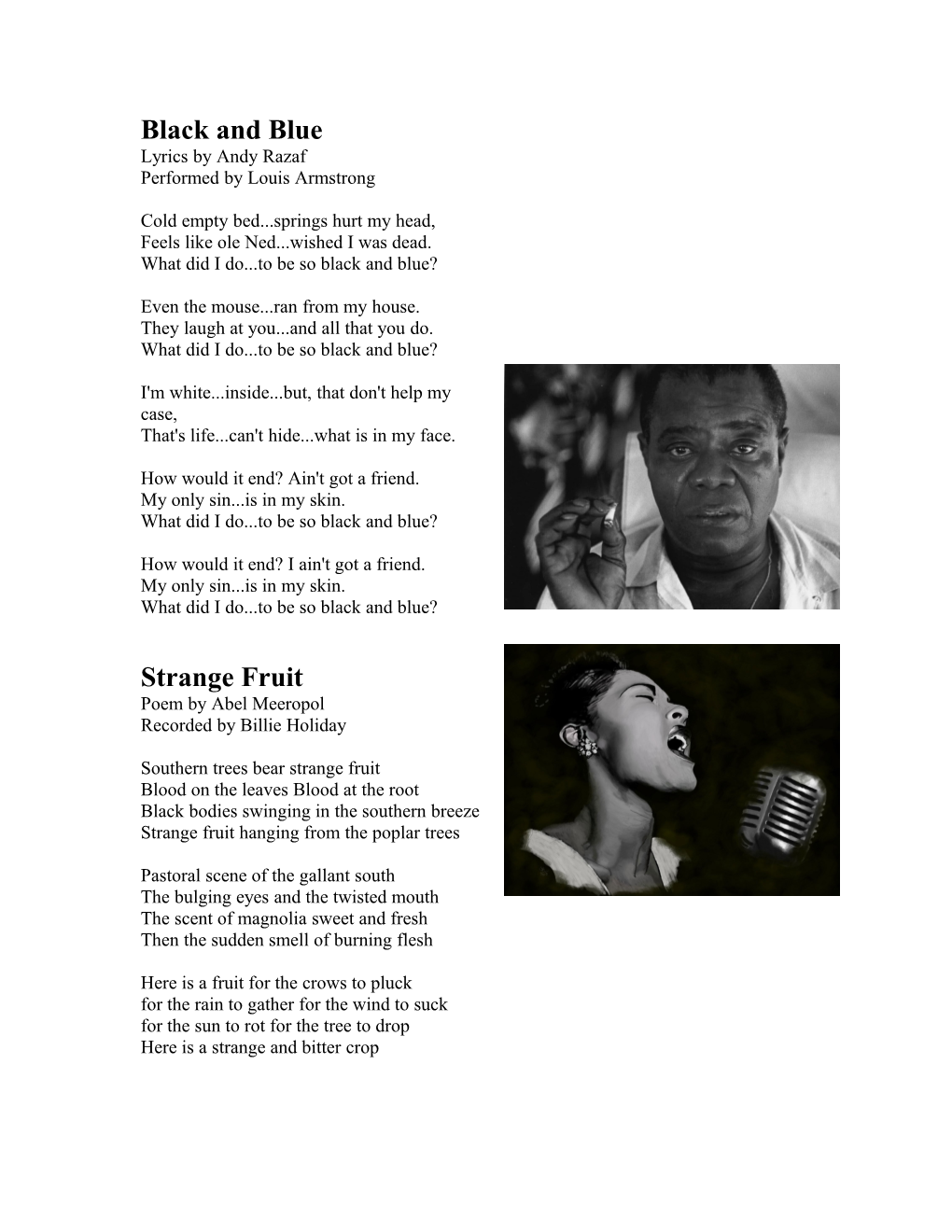 Lyrics by Andy Razaf Performed by Louis Armstrong