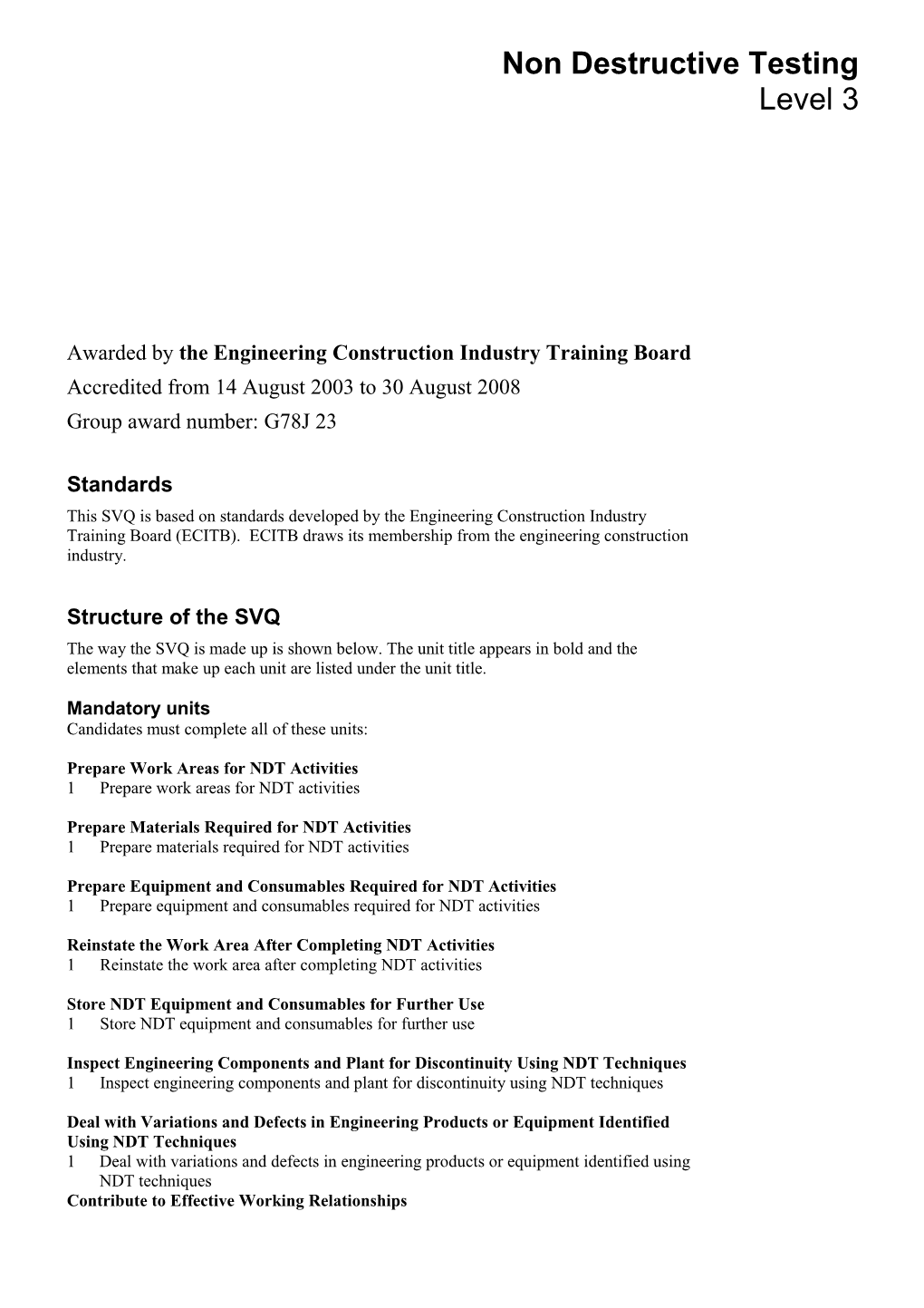 Non Destructive Testing