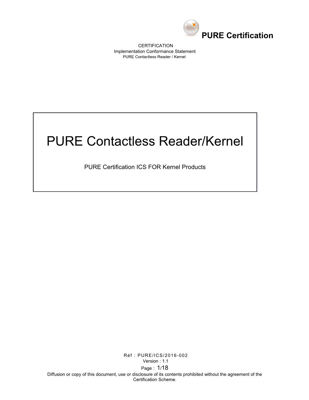 PURE Certification ICS for Kernel Products