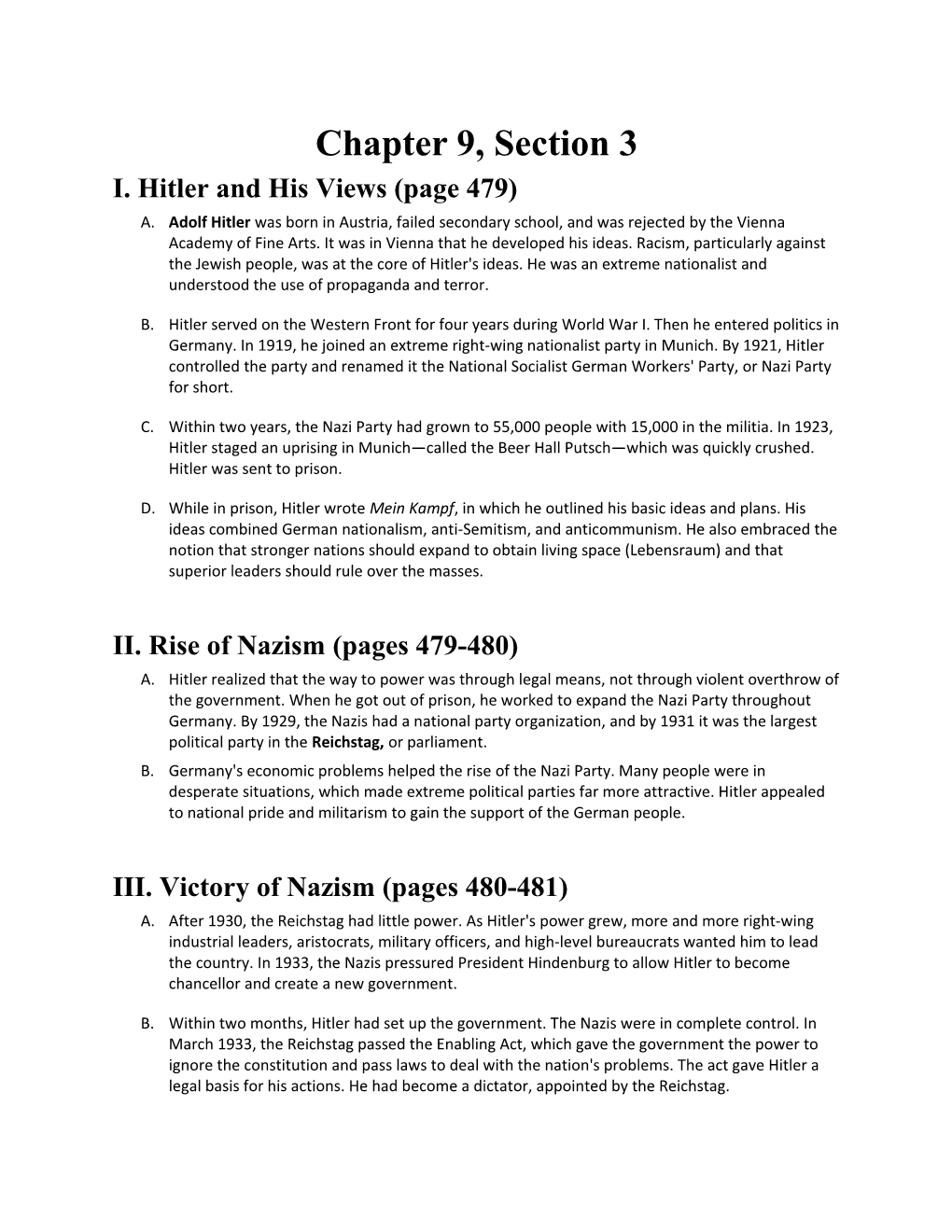 I. Hitler and His Views (Page 479)