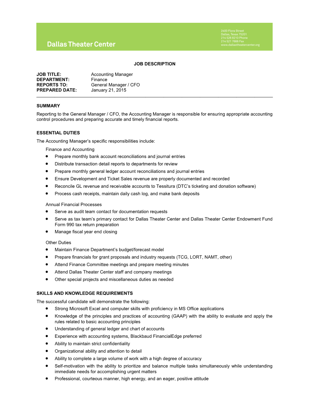 JOB TITLE: Accounting Manager s1