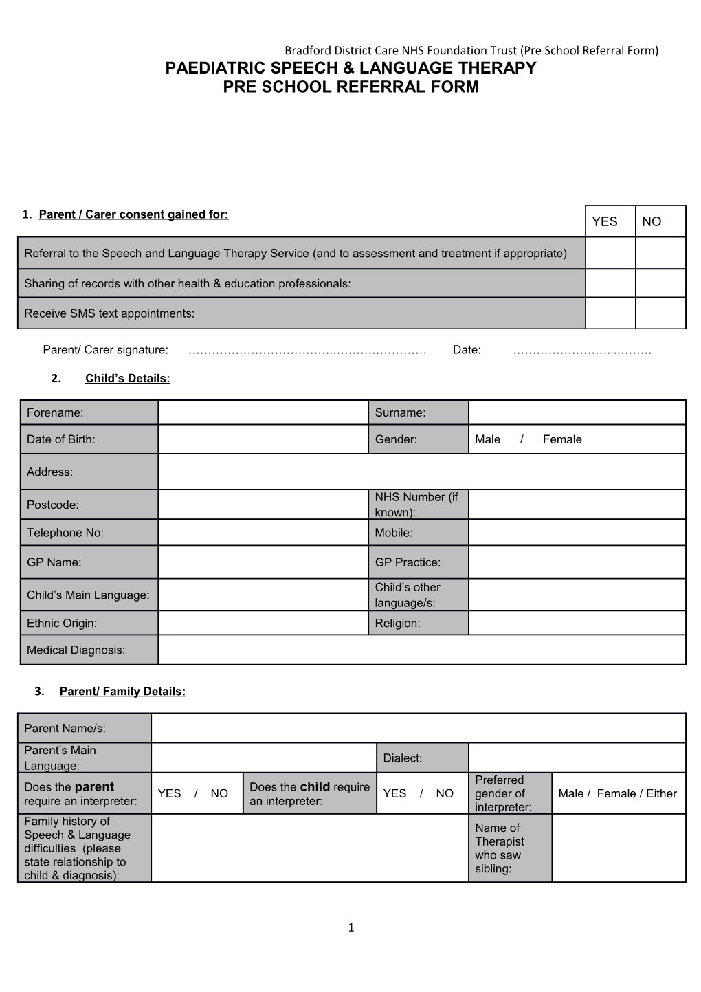 Paediatric Speech & Language Therapy