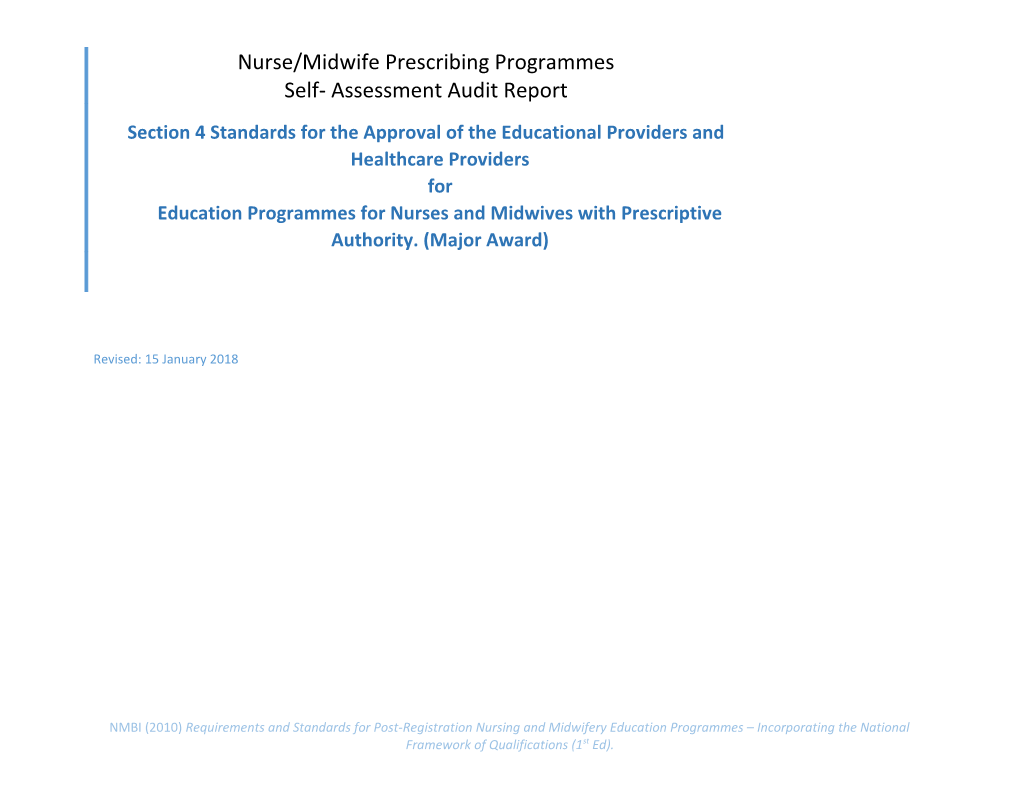 Section 4 Standards for the Approval of the Educational Providers and Healthcare Providers