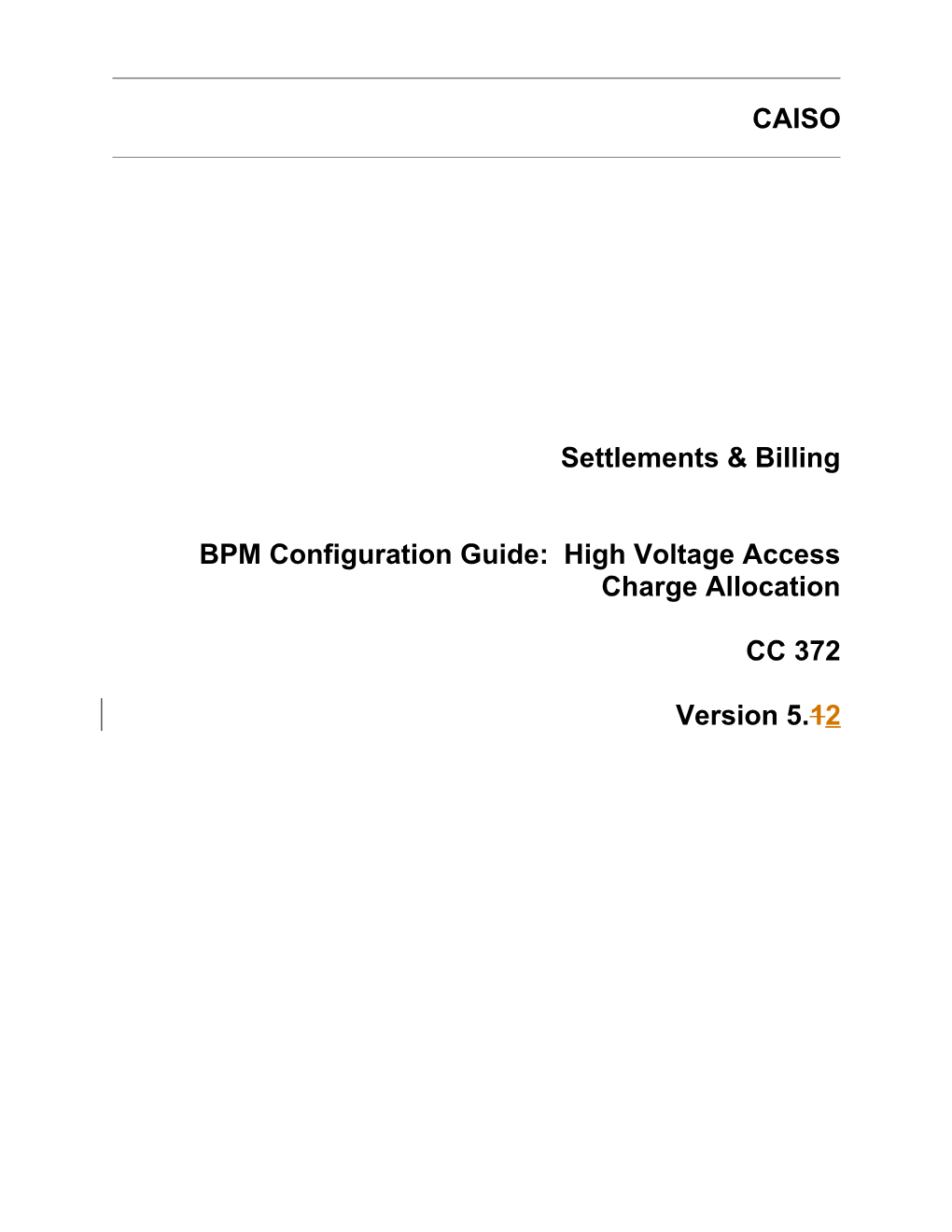 High Voltage Access Charge Allocation