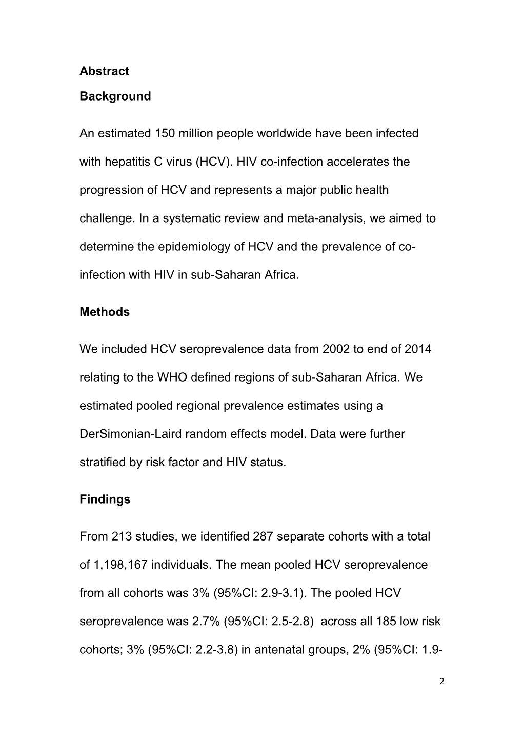 HCV in Sub-Saharan Africa: a Systematic Review