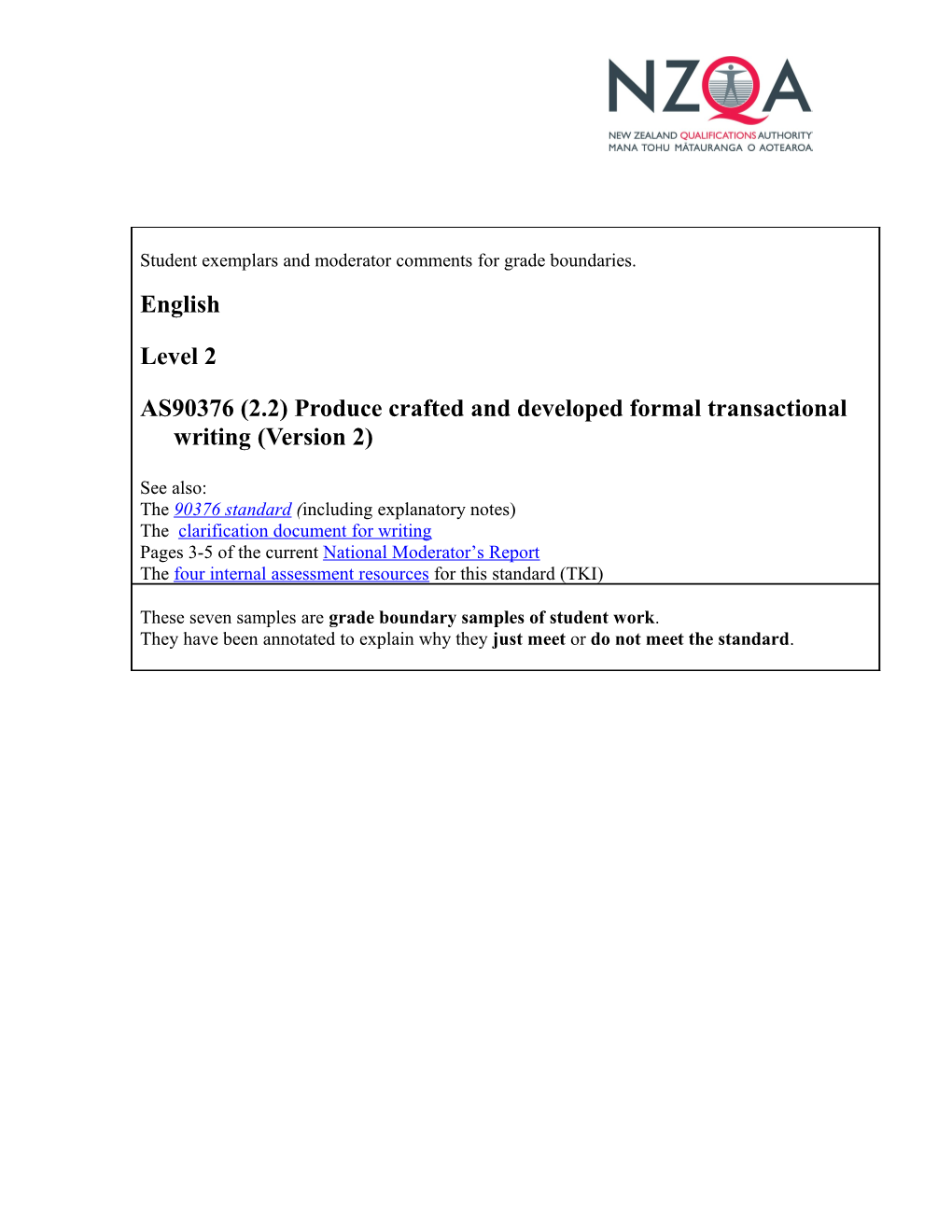 90376: Produce Crafted and Developed Formal Transactional Writing