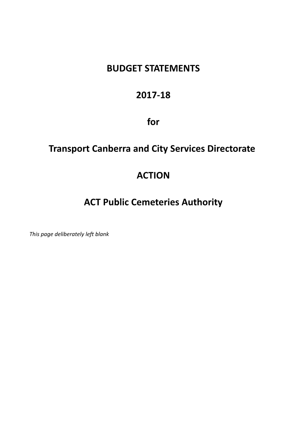 Transport Canberra and City Services Directorate