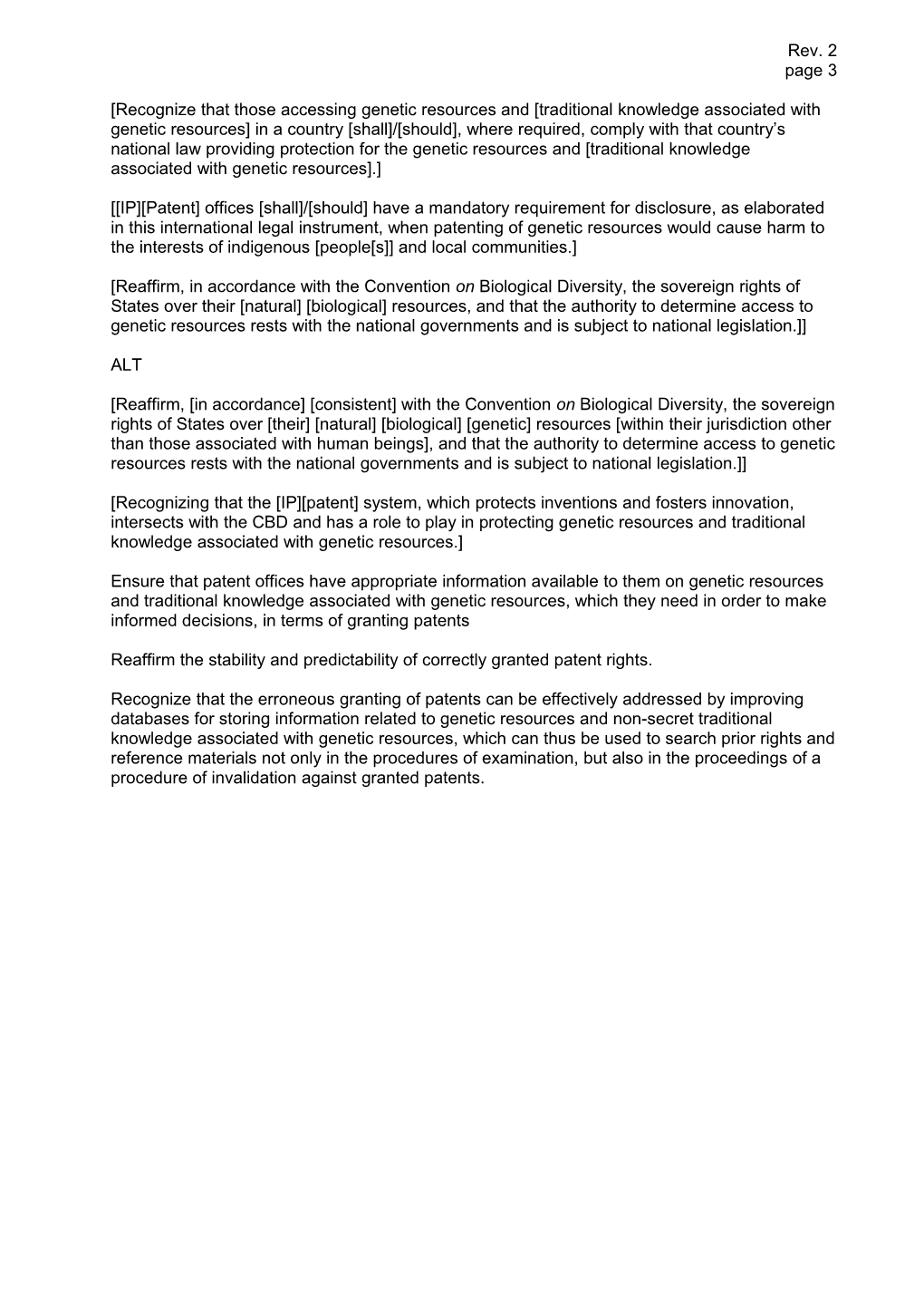 The Consolidated Document Relating to Intellectual Property and Genetic Resources REV