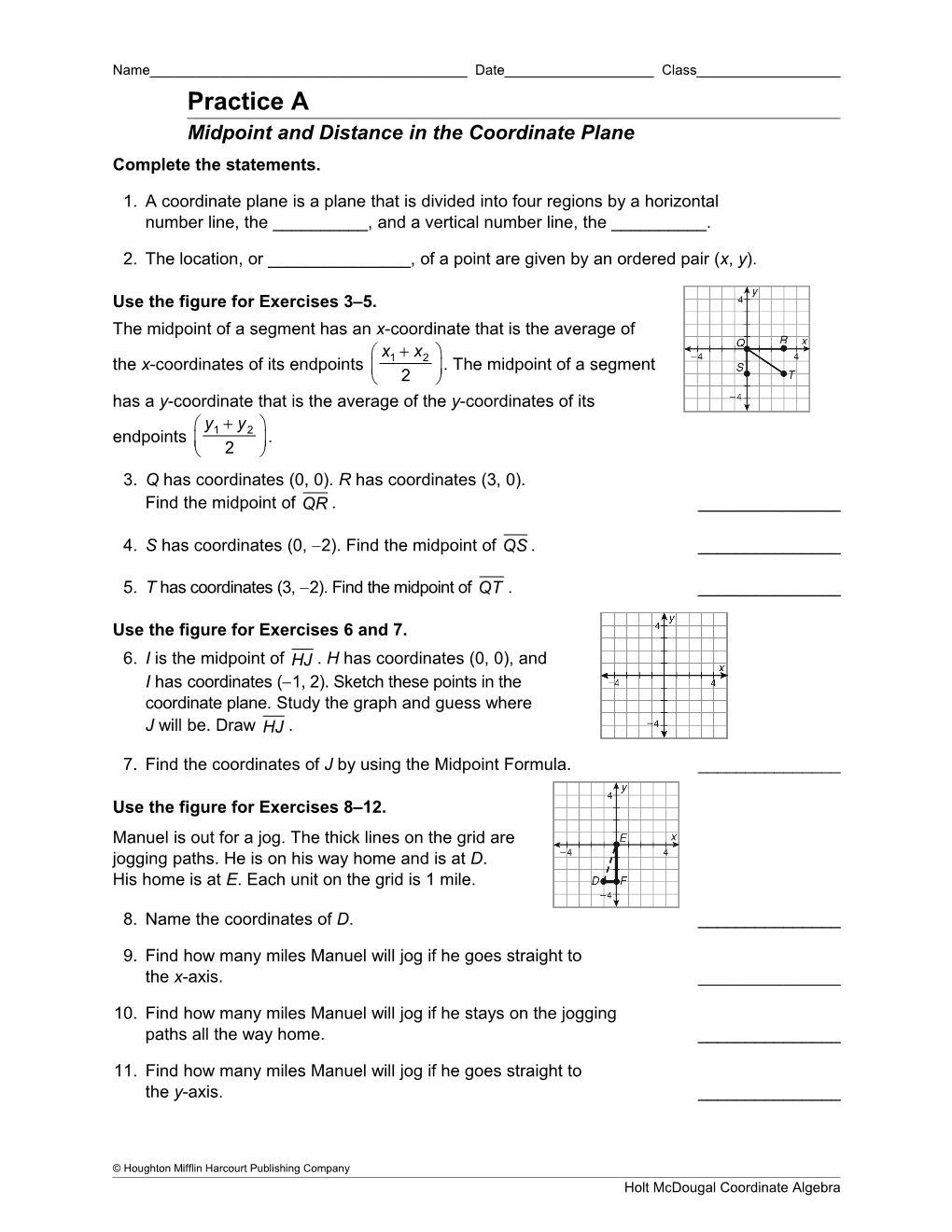 Midpoint and Distance in the Coordinate Plane