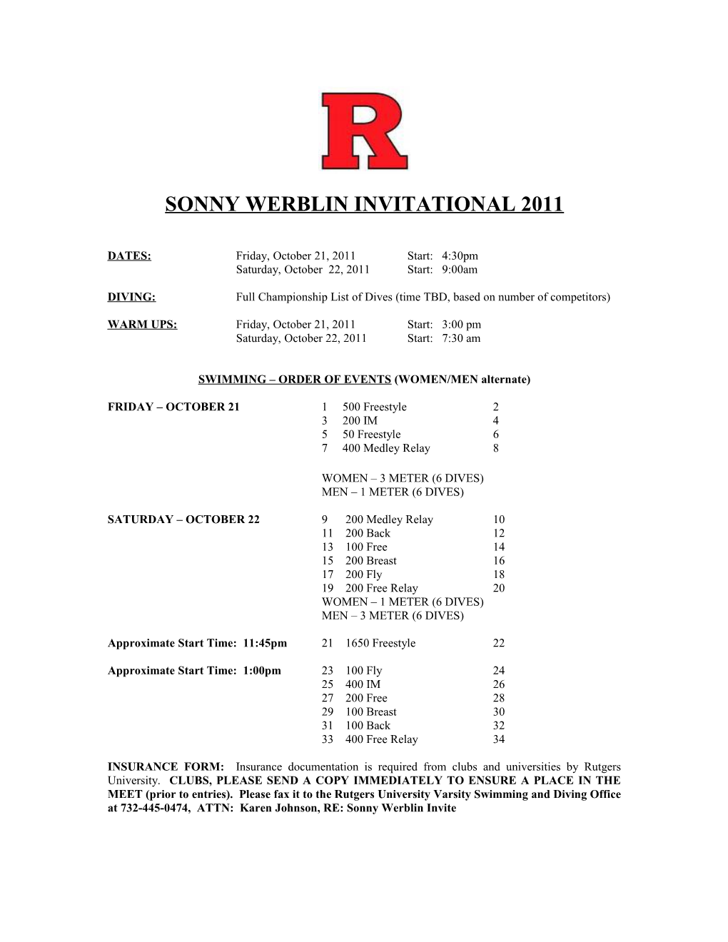 Rutgers Swimming and Diving