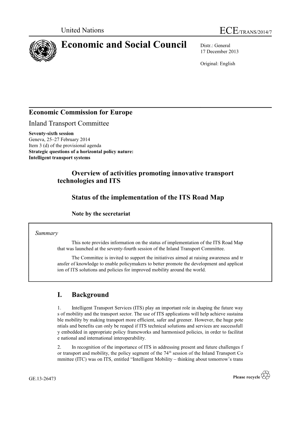Economic Commission for Europe s43