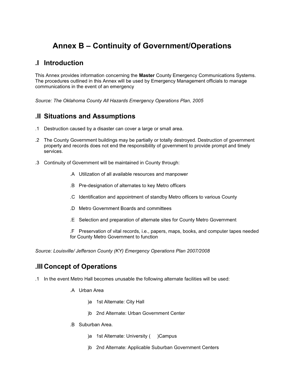 Annex A-Direction and Control