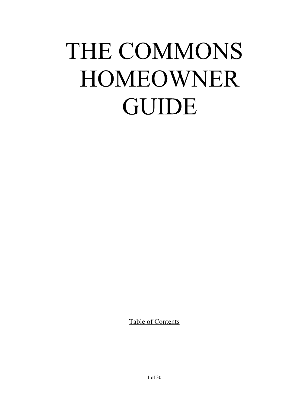 The Commons Homeowner Guide