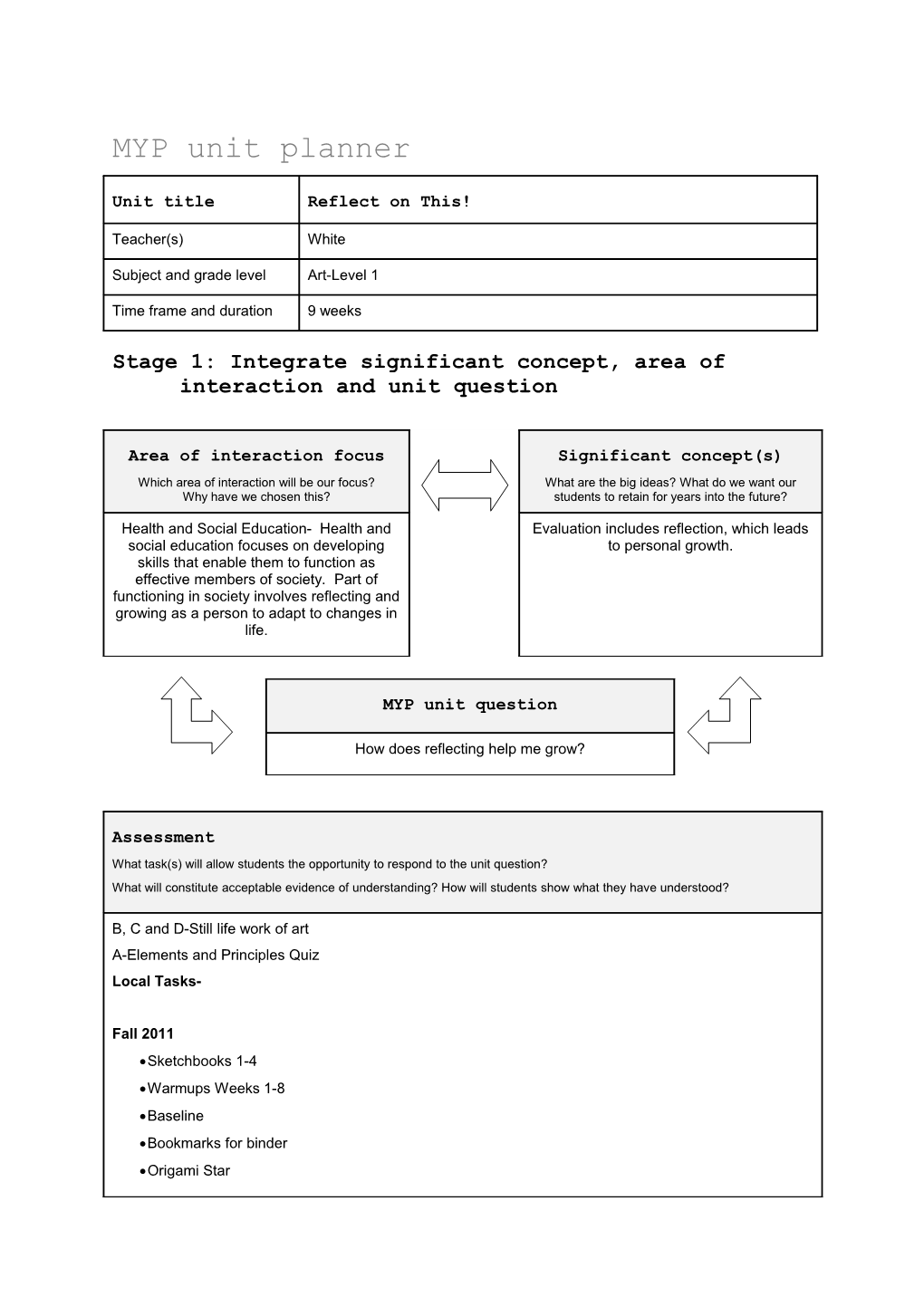 MYP Unit Planner s4