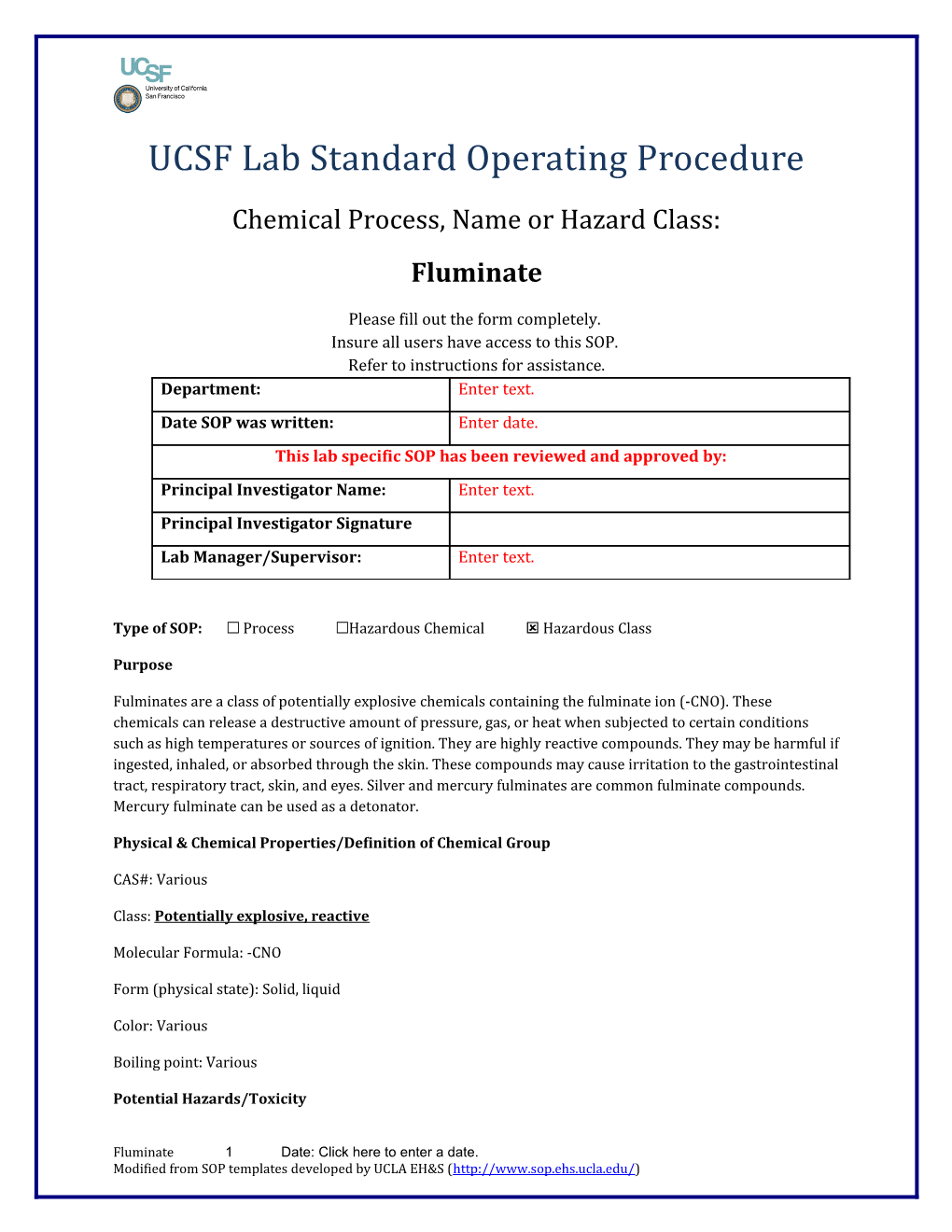 UCSF Lab Standard Operating Procedure s47