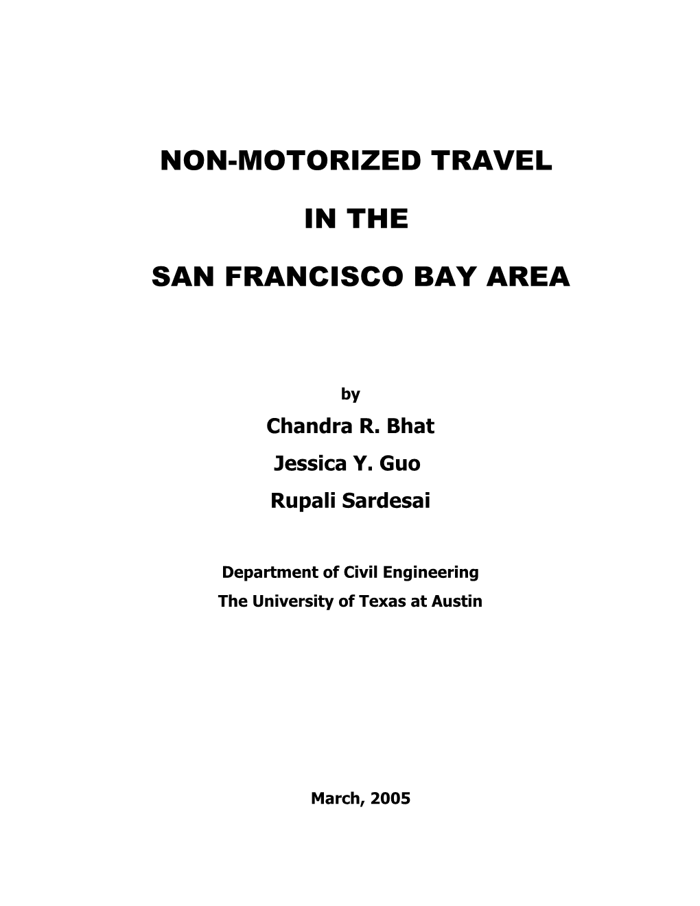 Non-Motorized Travel