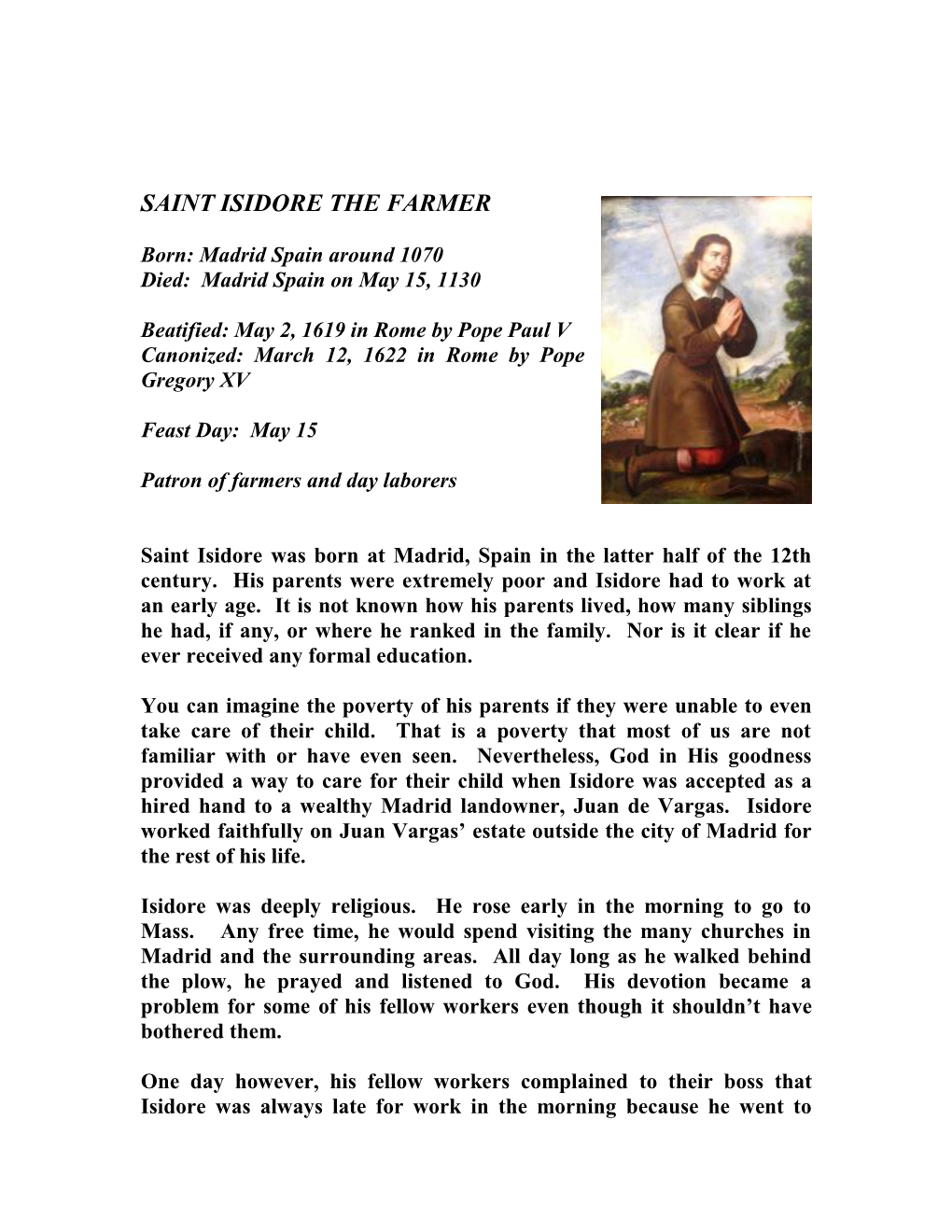 Saint Isidore the Farmer