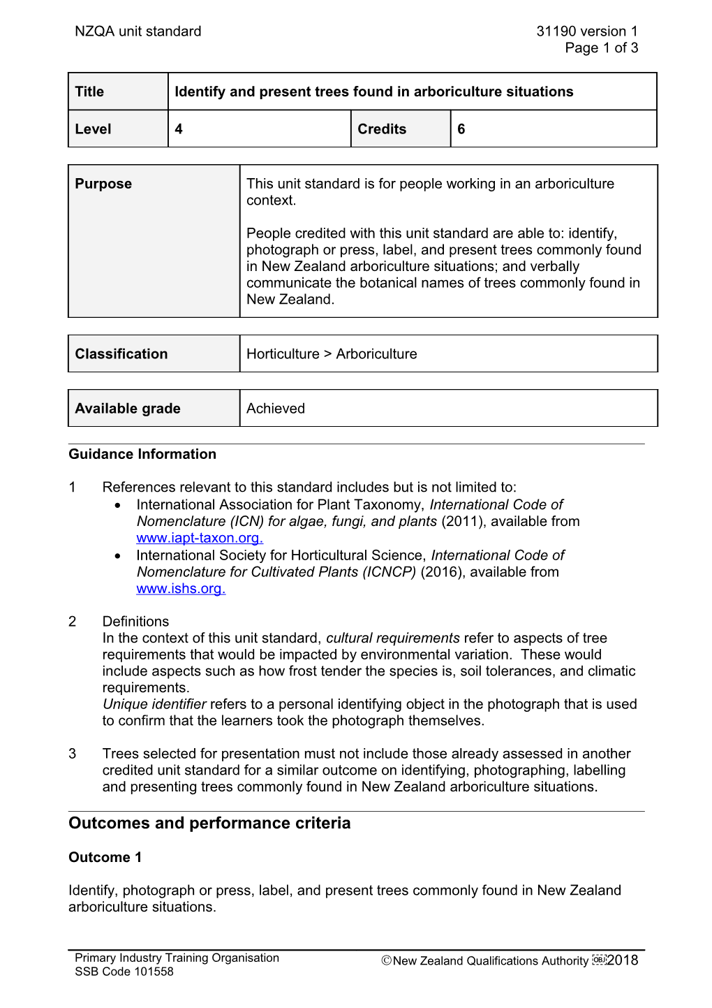 31190 Identify and Present Trees Found in Arboriculture Situations