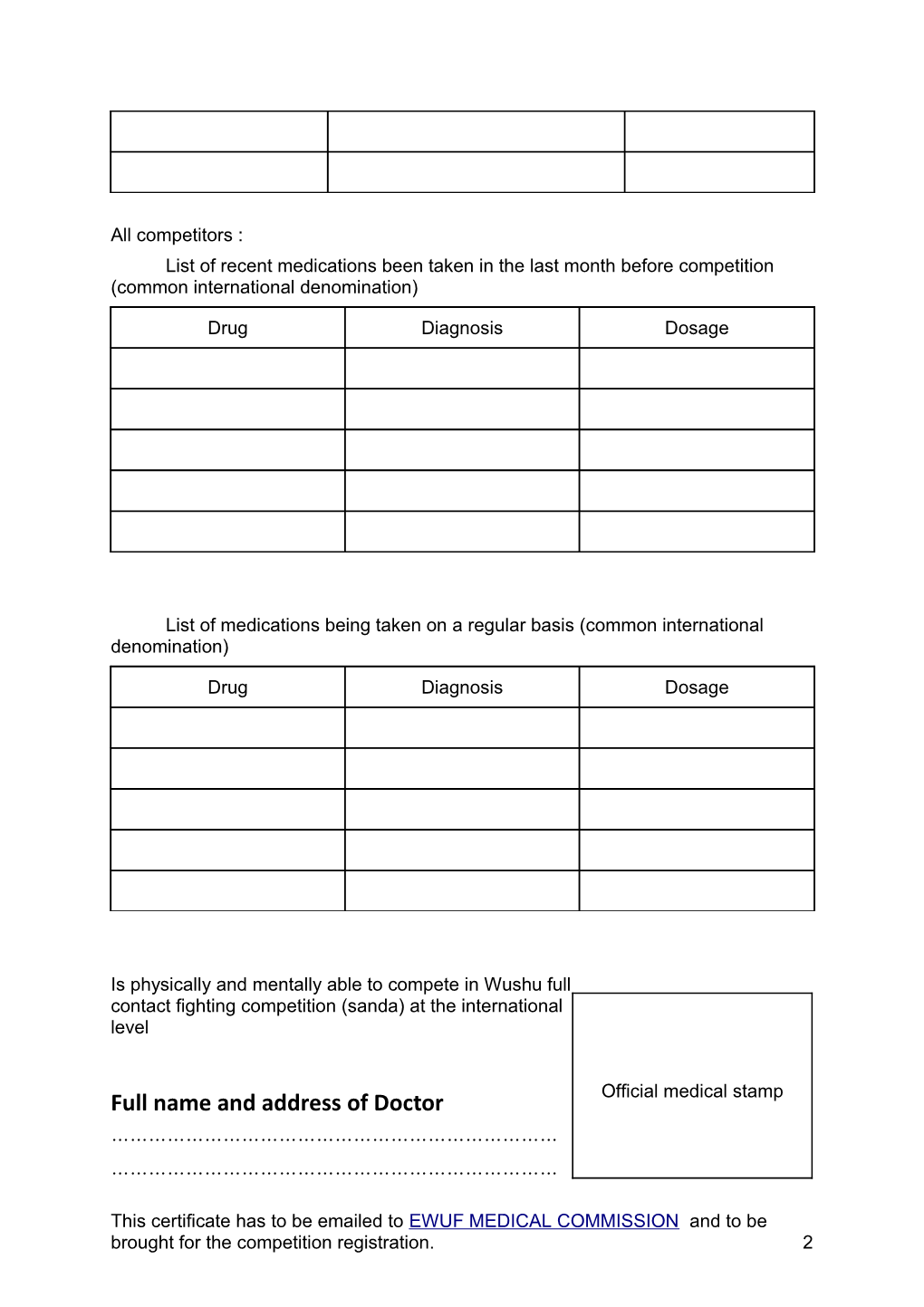 Ewuf Health Certificate (Template)