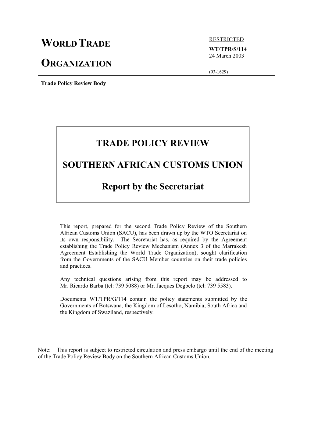 Trade Policy Review Body s5