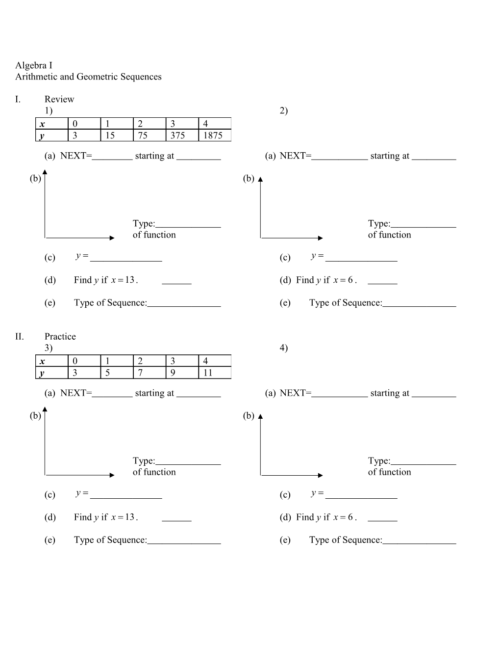 Arithmetic and Geometric Sequences