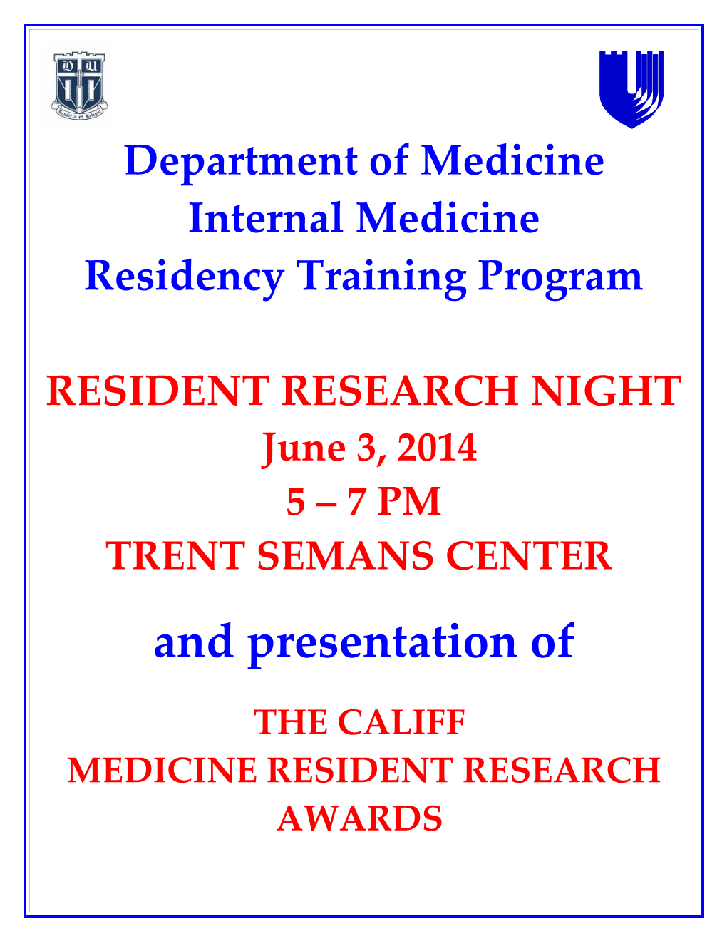 Faculty Resident Research Prizes Flyer