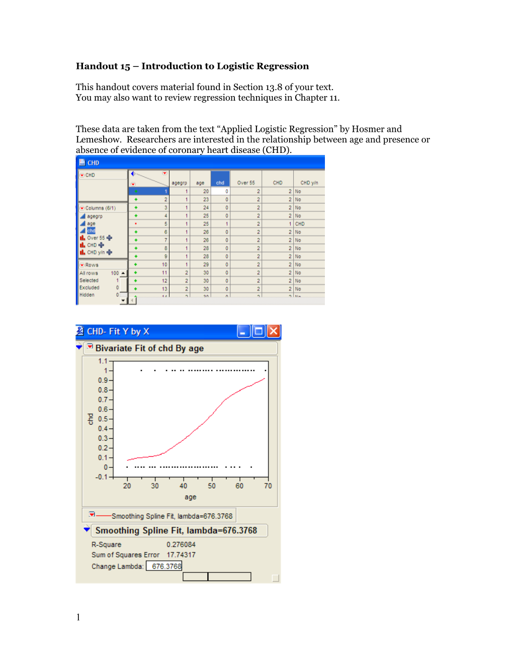 Logistic Regression Handout #1