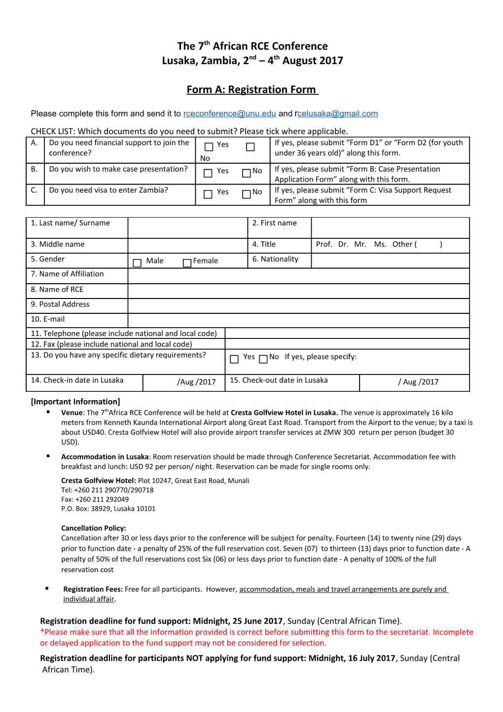 Please Complete This Form and Send It to And