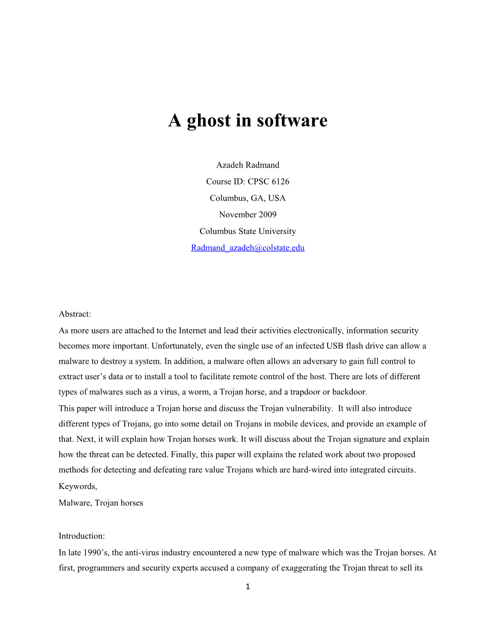A Ghost in Software