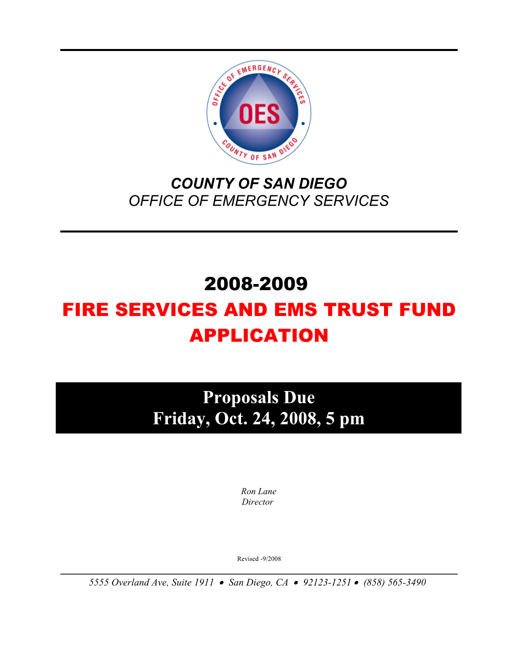 FY 06-07 Fire Protection & EMS Trust Fund Application