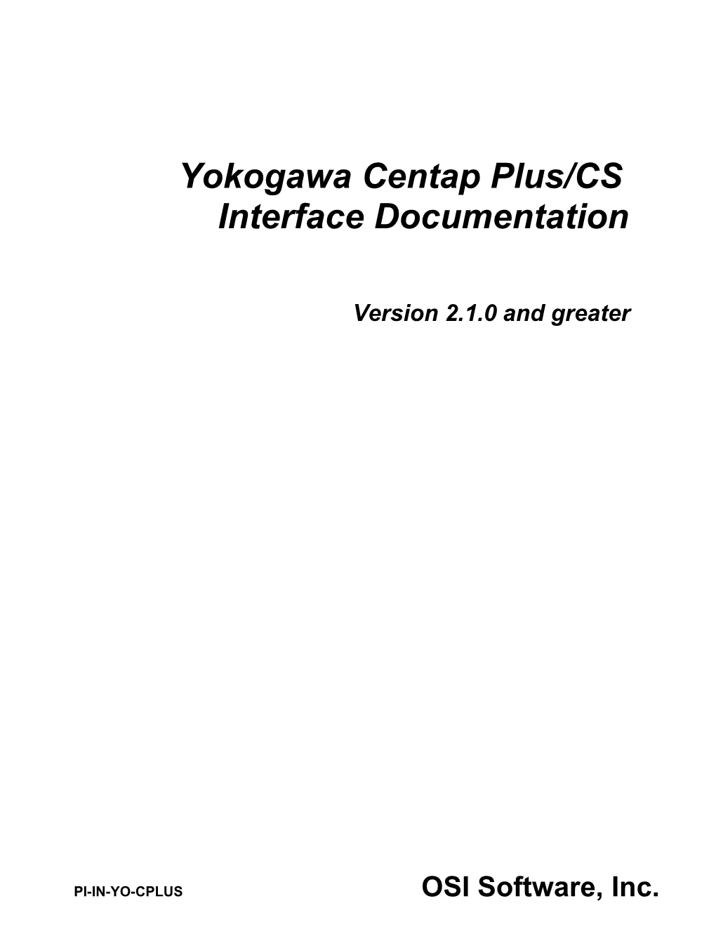 Yokogawa Centap Plus/CS