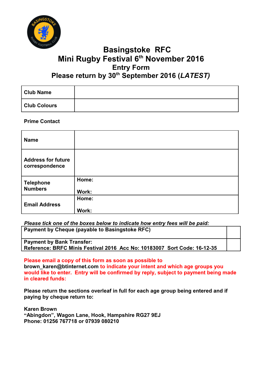 Mini Rugby Festival 6Th November 2016