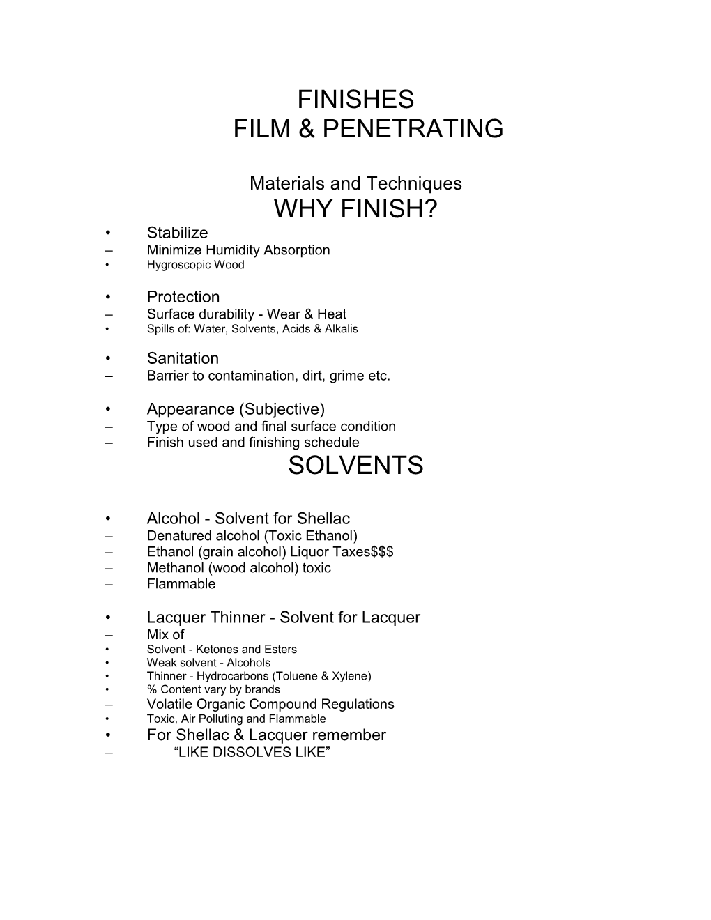 Finishesfilm & Penetrating