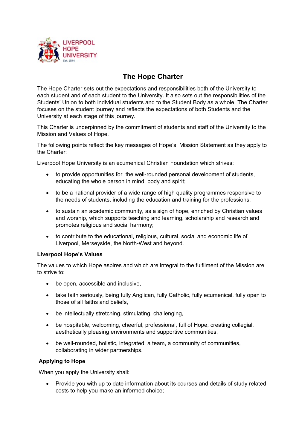 The Hope Charter