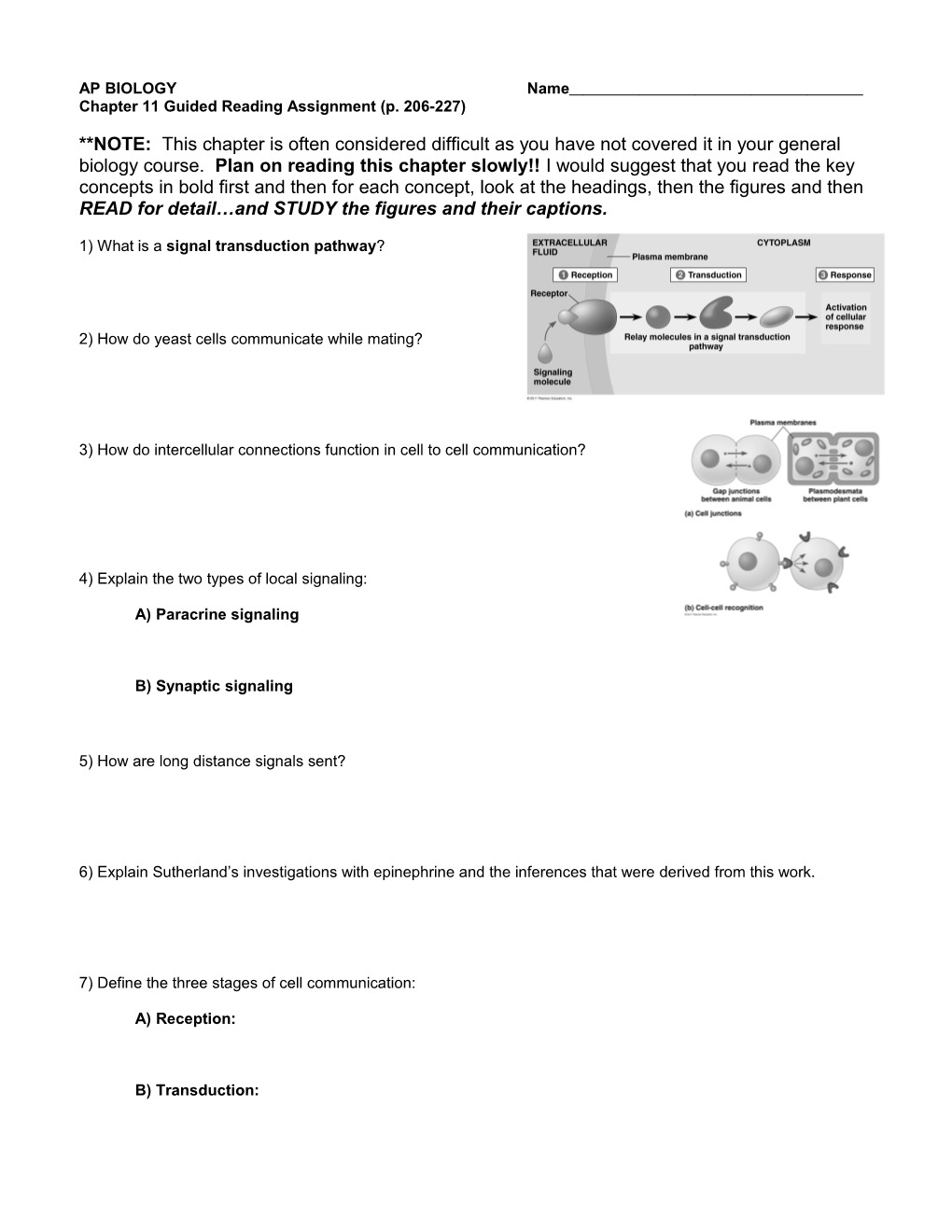 Chapter 11 Guided Reading Assignment (P. 206-227)